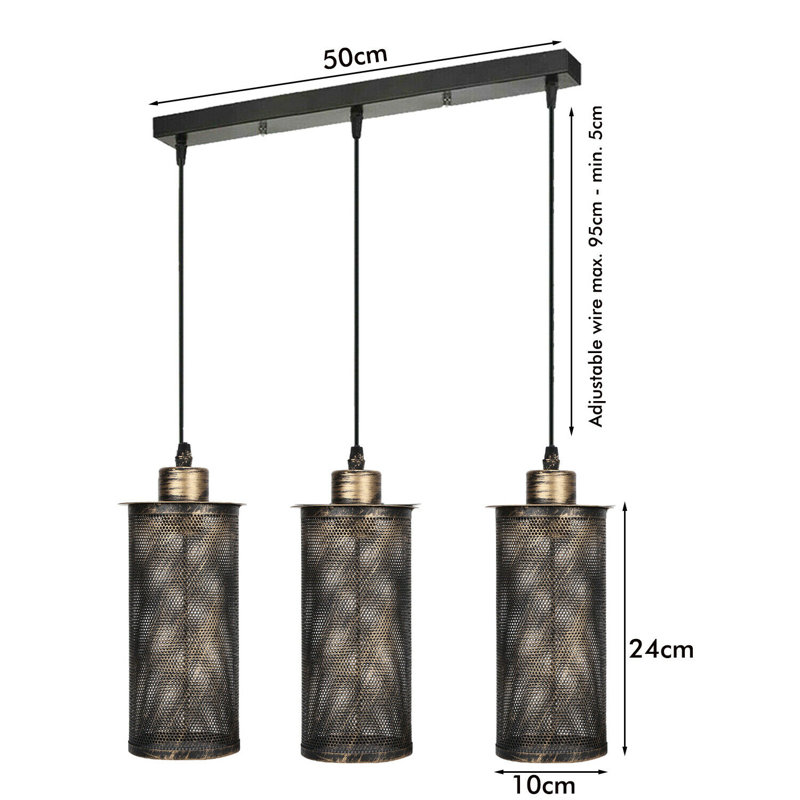 Sarahsville 3 - Light Brushed Copper Pendant