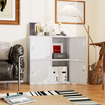 Armoire de rangement verticale empilable à 3 portes avec serrure, dispositif anti-défaut, Lcokeur en métal, organisateur pour le bureau, la maison, le gymnase, l'école, les employés, les enfants.