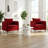 Accent Chair for Living Room, Velvet Comfy Single Sofa Chair Mid-Century Modern Armchair with 1 Pillow and Metal Legs for Bedroom Office Reading-1290054614