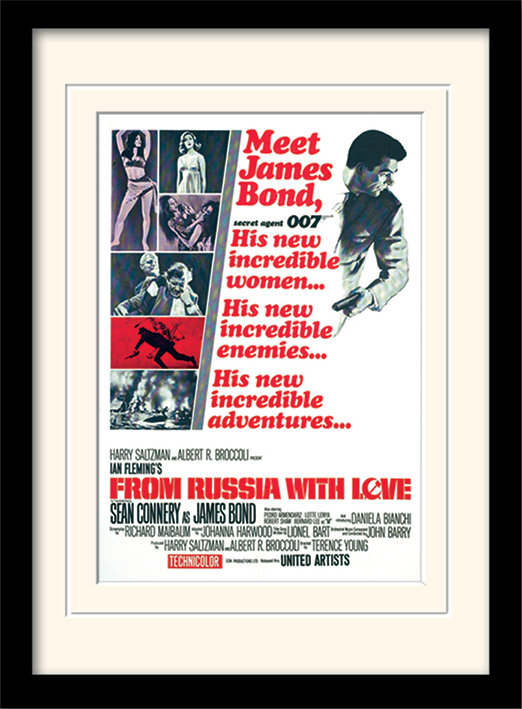 From Russia With Love" Framed Vintage Advertisement Love by James Bond - Single Picture Frame Print