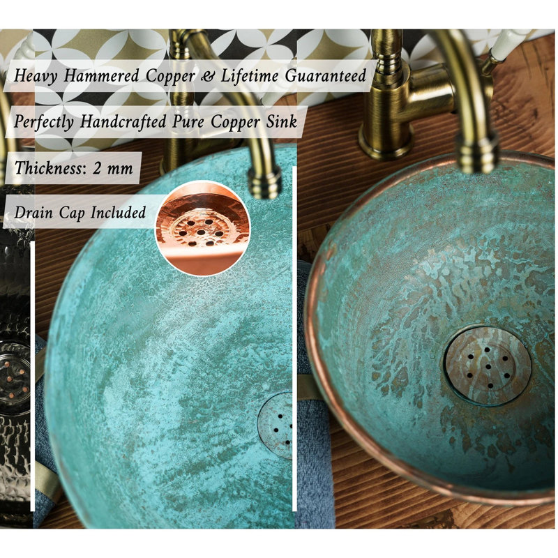 Handmade Hammered Matte Copper Kitchen Sink – Pure Solid Copper by ALFIQ