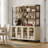  Home Office Set: 59" Modern Desk With Charging Station And Storage Cabinet, Two 72" Tall Bookcases With Adjustable Shelves, Wood Computer Desk And Library Storage Cabinet For Work Study-866429403