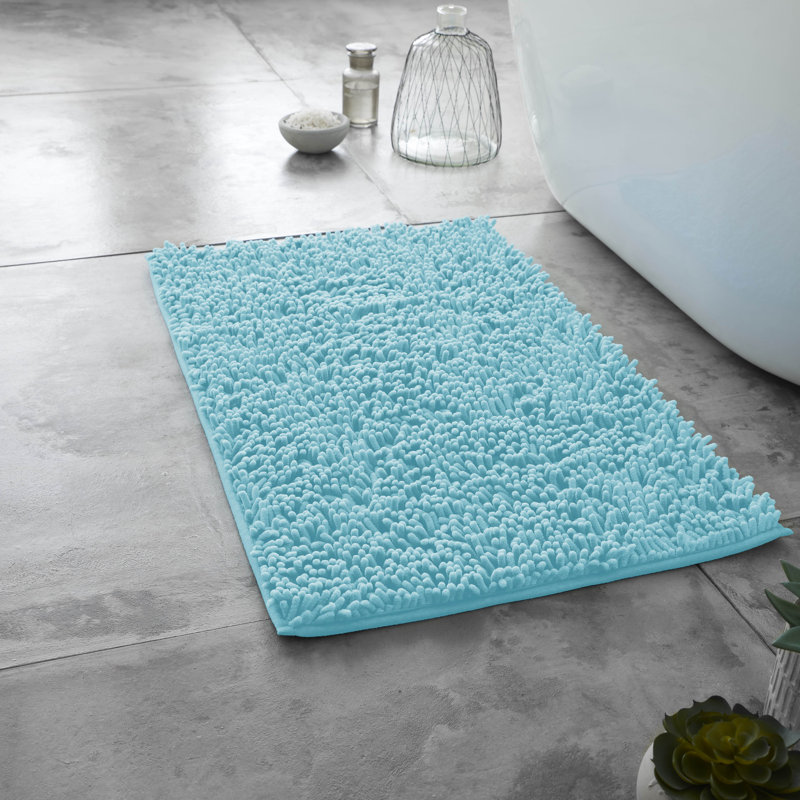 2 Piece Set Rectangle/U-shaped Bath Mat, Aqua
