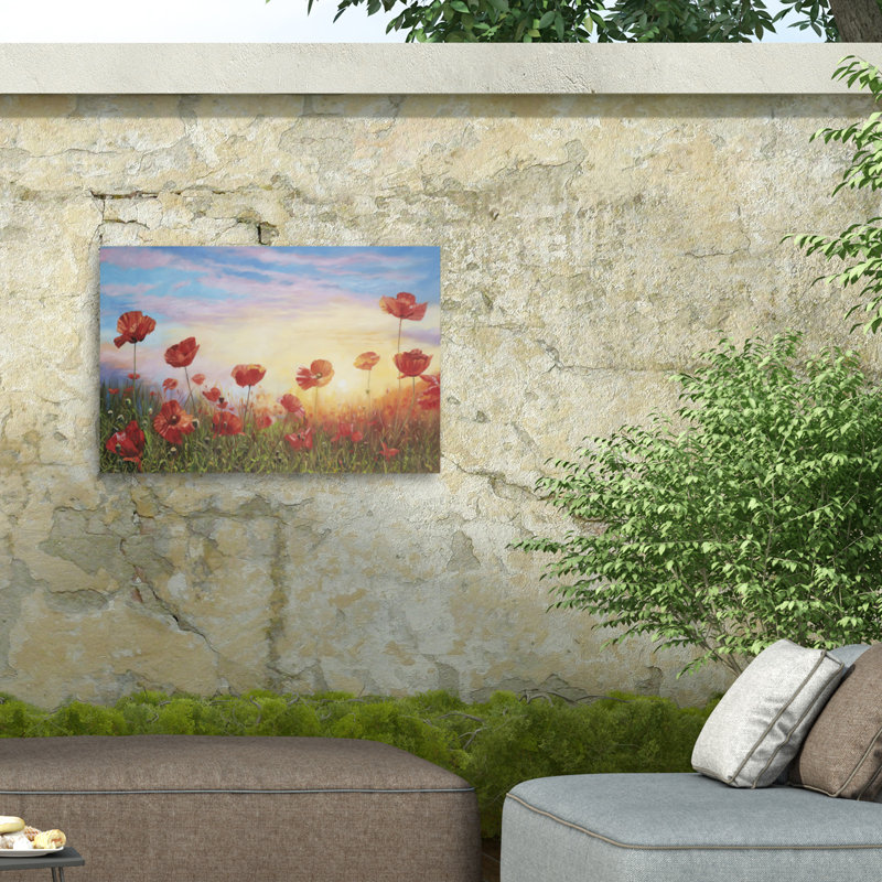 Toile d'extérieur David Stribble Poppies, H 12 po x l 19 po