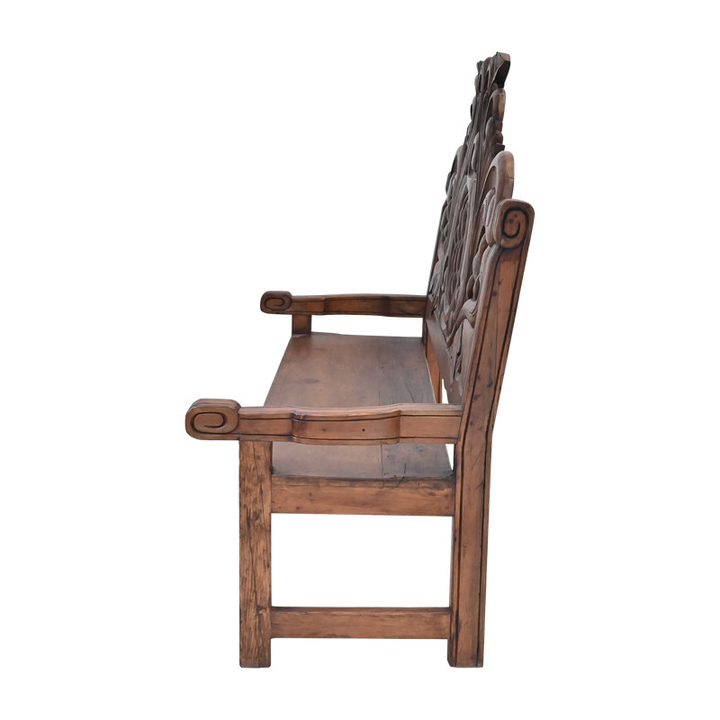 Banc en bois sculpté à la main
