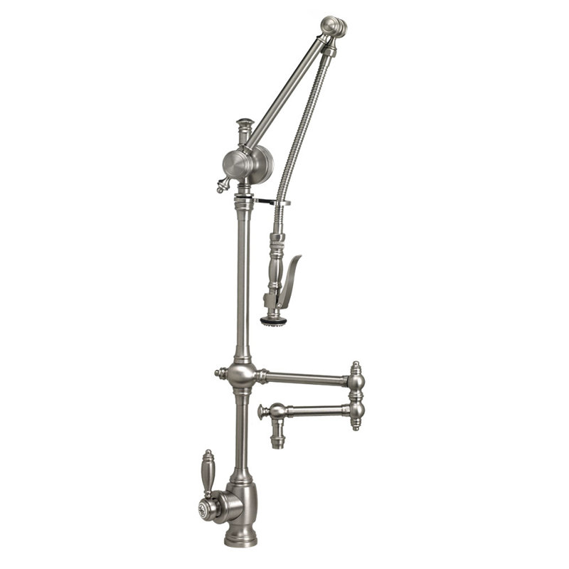 Traditional Gantry Pulldown Faucet - 12" Articulated Spout