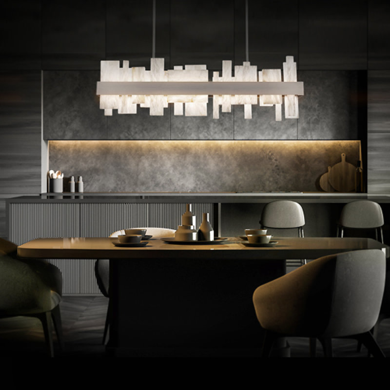 Acropolis 1 - Light LED Chandelier, Brushed Nickel