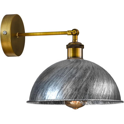 Applique murale Dome en métal, lampe murale industrielle réglable à 180 ° pour les décorations de chevet, d'étude, de cuisine et de salon.