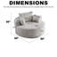 Chaise pivotante moderne de 55 pouces avec dossier coussiné, rotation à 360 degrés-1872893514