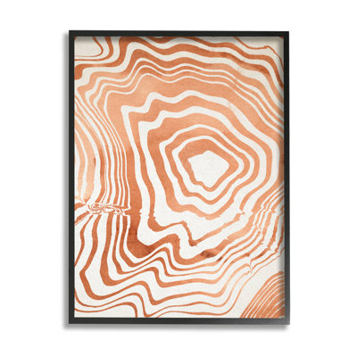 «Abstract Water Ripples», ligne orange avec rainures abstraites - impression