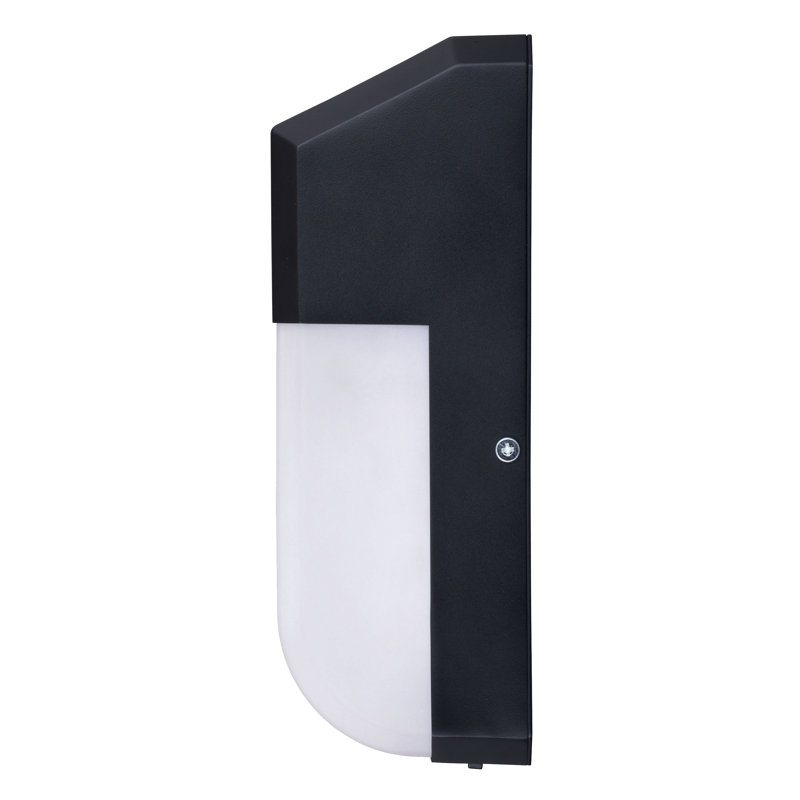 Black Solar LED Outdoor Wall Light with Motion Sensor and Frosted Shade