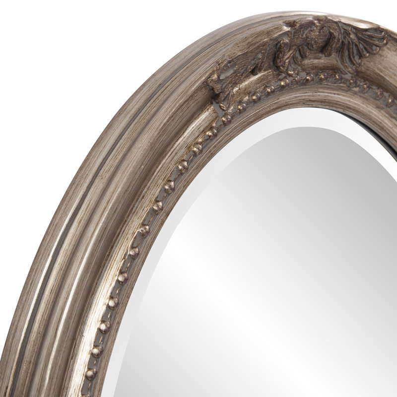 Miroir décoratif mural biseauté de style traditionnel, Argent antique