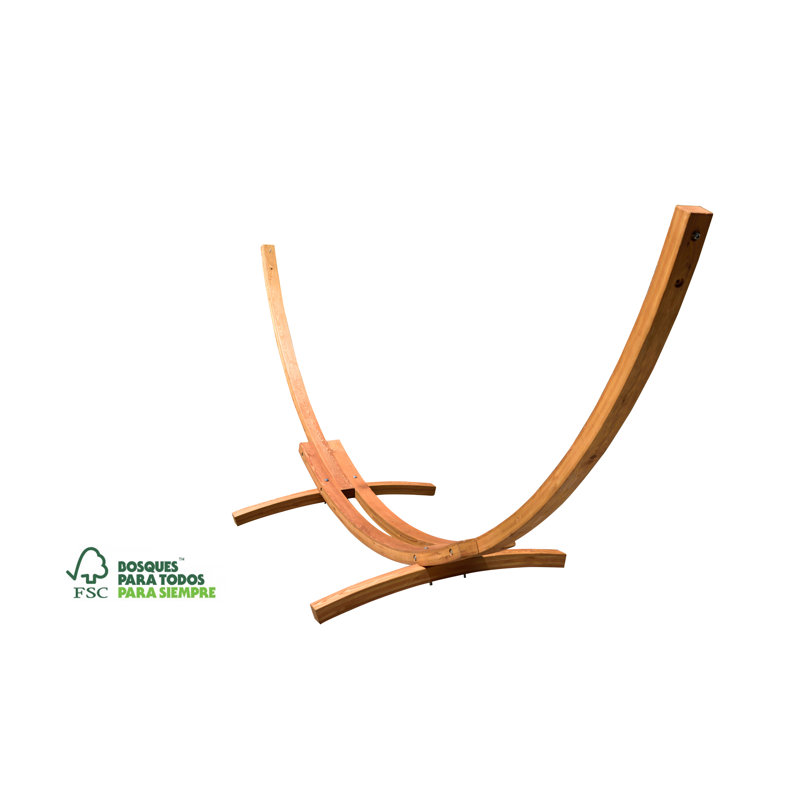 15ft Solid Pine Arc Hammock Stand with Natural Finish