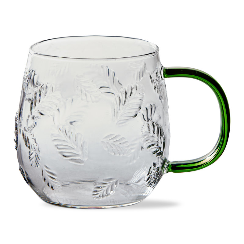 Botanical Glass Mug Clear Everyday 16 Oz