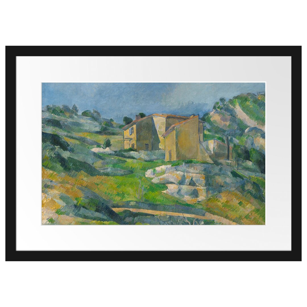 Gerahmtes Leinwandbild Das Riaux-Tal nahe l'Estaque von Paul CÃ©zanne