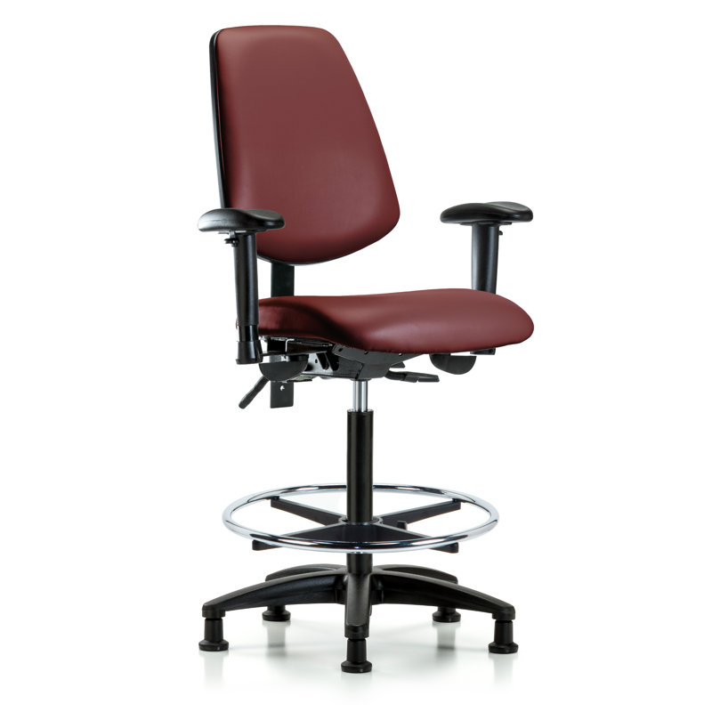 Chaise de travail en vinyle Khallia, Bortsch, Patins, Oui