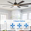 Grand ventilateur de plafond moderne noir 72 po avec lumières DEL à intensité variable et ventilateur à télécommande et silencieux à 6 vitesses pour salon-105851582