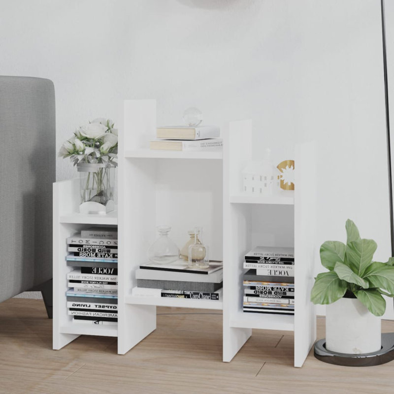 Gieslinde Floor Shelf End Table, White, White