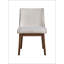 Brown Velvet And Walnut Finish Side Chair