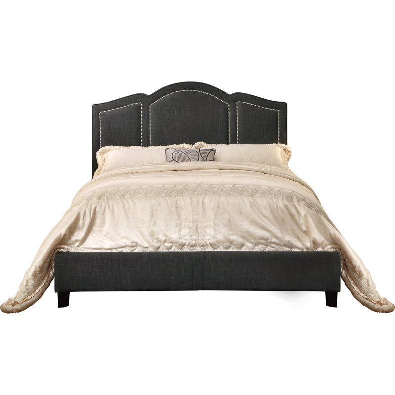 Grand lit tapissier standard Borkowski, Tissu - gris anthracite