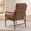 Chaise longue à dossier réglable, inclinable à 3 positions, tissu en velours côtelé, accoudoirs en bois, brun