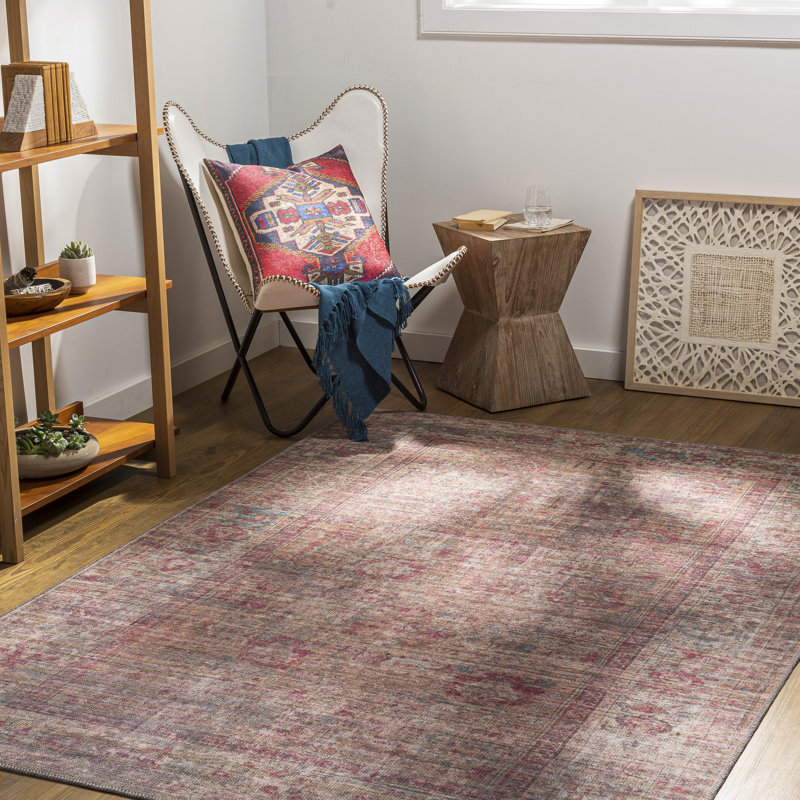 Tapis oriental en coton foncé Sheryl, Tapis de couloir 2 pi 7 po x 7 pi 3 po