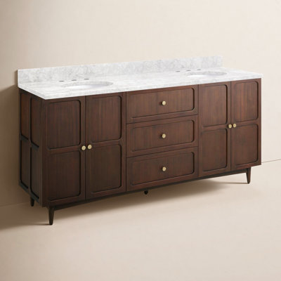 Delavan 72" Mahogany Double Bathroom Vanity
