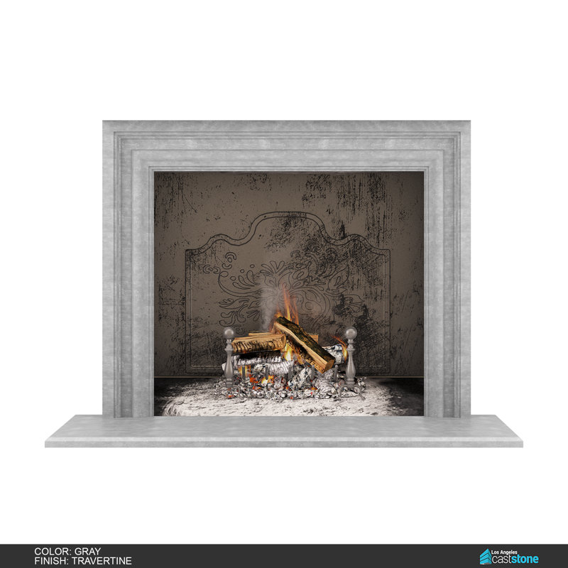 Monterey Fireplace Surround, Travertine Gray