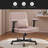 Criss Cross Armrest Office Chair With Wheels - Comfortable For Home Office, Reading & Vanity-549841608