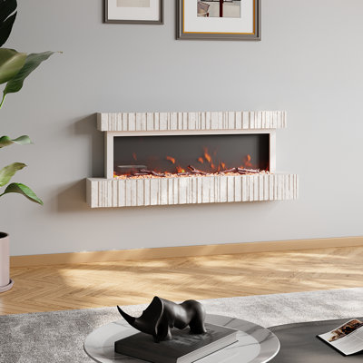 Wall-Mounted Electric Fireplace – White