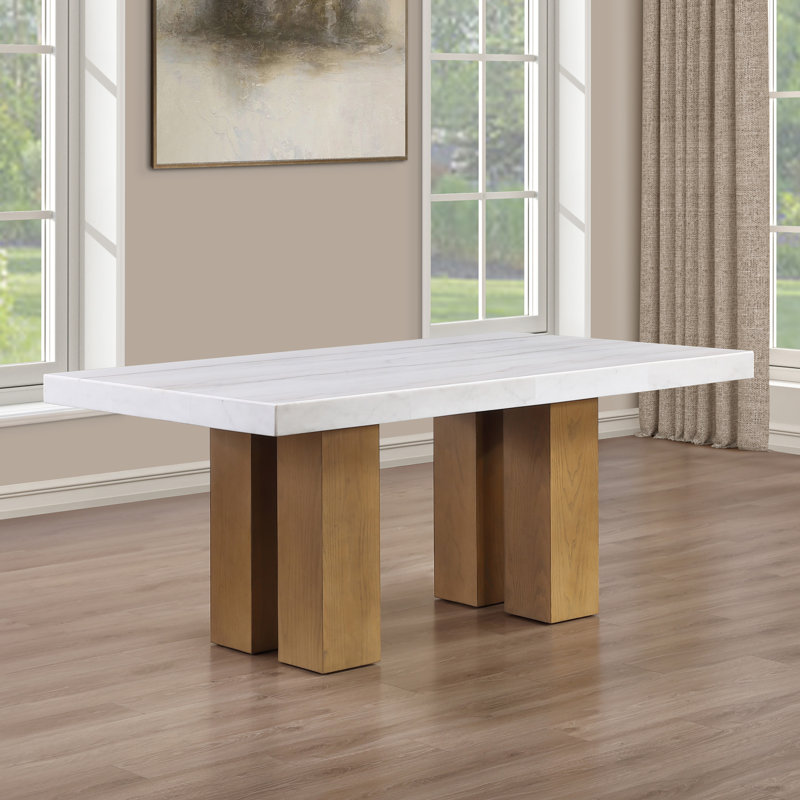 Table de salle à manger en marbre blanc 70 "Artemis