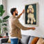 Show Poodle Portrait Japandi - Wrapped Canvas-62021718-62021720