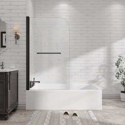 55"-60" W X 72" H Reversible Installation Double Bypass Sliding Shower Door,Aluminium Alloy Frame,1/4"(6MM) Tempered Glass With Nano Explosion-Proof Membrance,Easy Installation