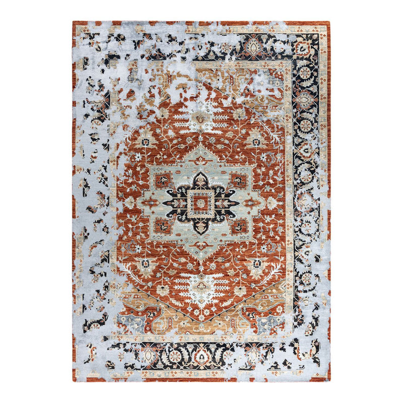 Tapis unique rouille noué à la main de 8 pi 10 po x 12 pi 3 po Lynward
