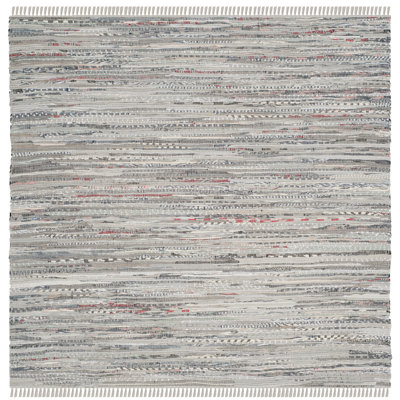 Wincanton Abstract Hand-Knotted Cotton Grey Area Rug