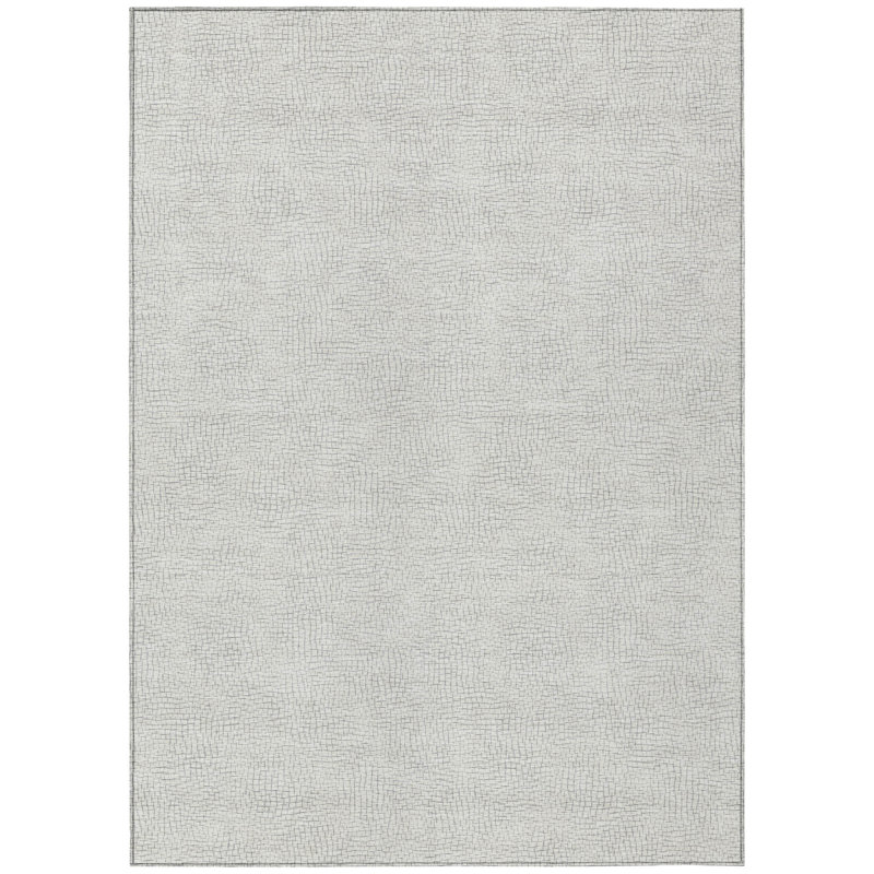 Eleya Gray Washable Indoor-Outdoor Rug - , 5' x 7'6"