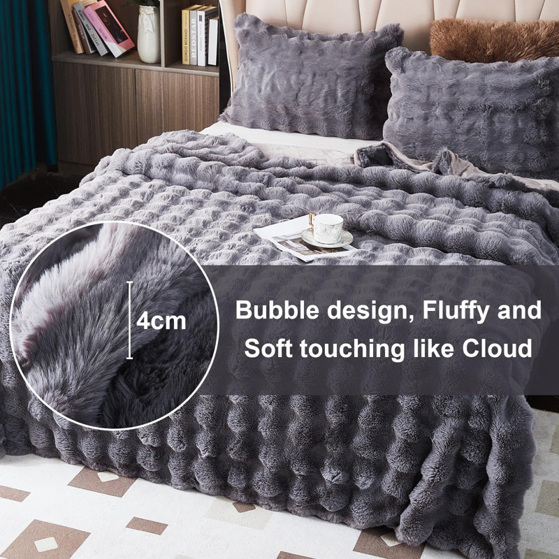 Ashritha Throw Blanket, Grey, 200cm x 130cm