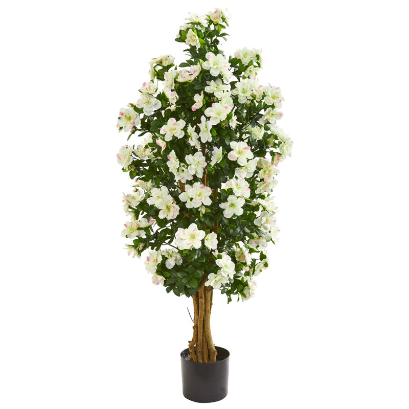 57'' Faux Azalea Tree in Stone Pot