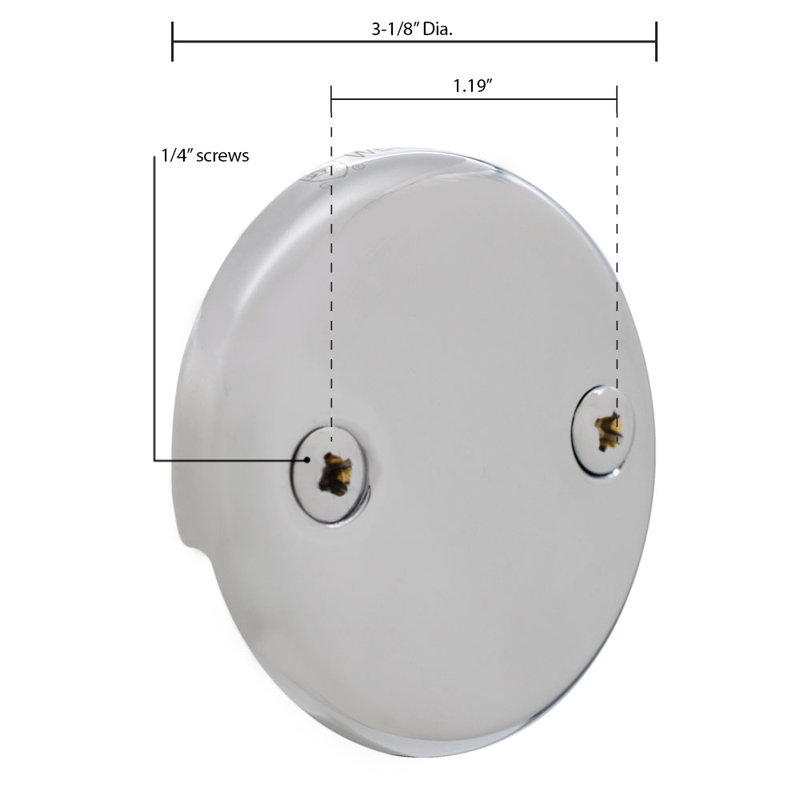 Sch. 40 ABS 1-1/2" Course Thread Plumber's Pack Tip-Toe Bathtub Drain with Two-Hole Overflow, Polished Brass