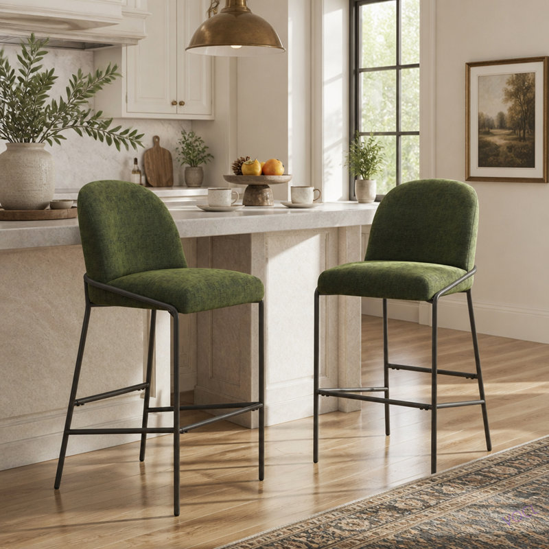 Ensemble de 2 tabourets de bar Galen, Vert