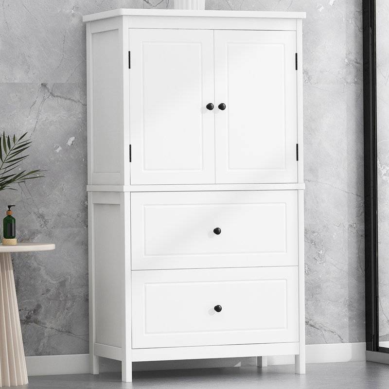 Armoire de salle de bain autoportante 43,3 po Webster, Blanc