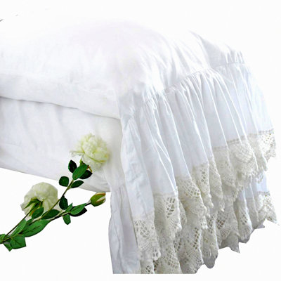 Queen Vintage Farmhouse Crochet Pillowcase Set of 2 Cozy Pillow Covers