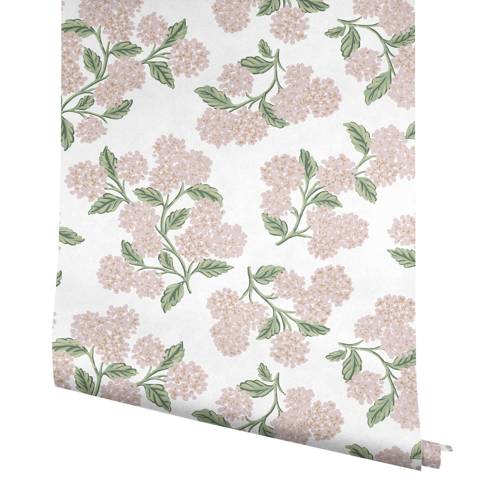 Hydrangea White Peel and Stick Wallpaper, Pink