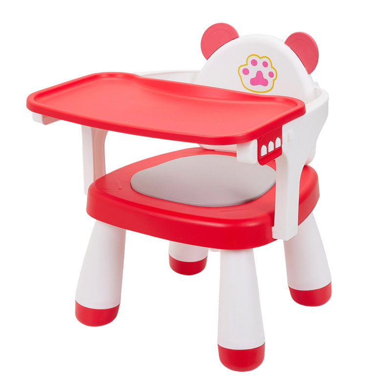 High Chair, White/Red
