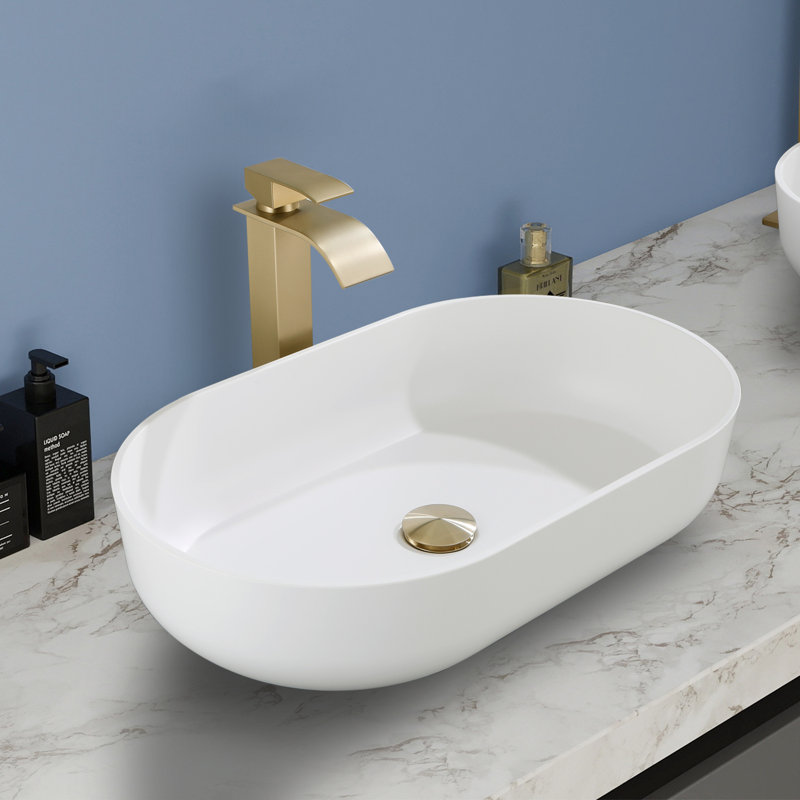 Topcraft Single Basin Bathroom Sink, White