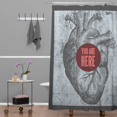 Abri You Are Here Single Shower Curtain