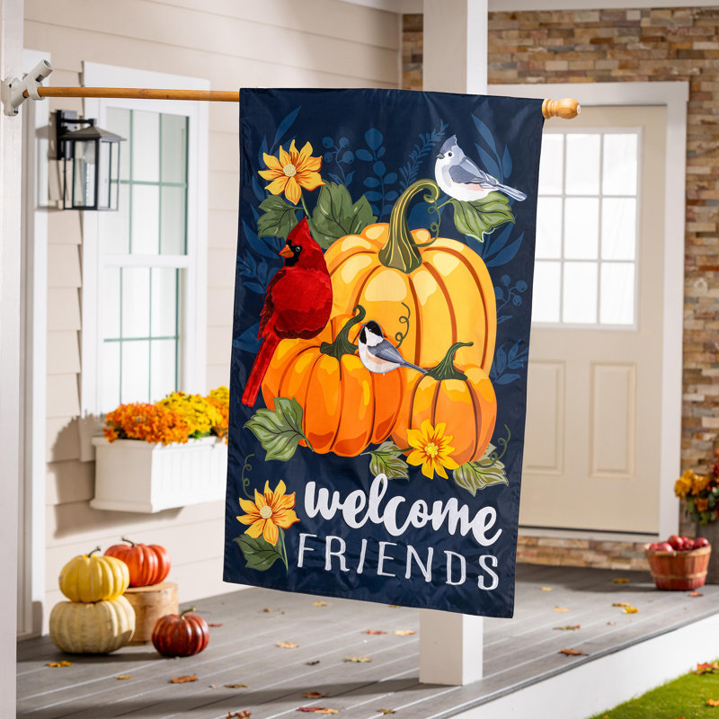 Drapeau «Welcome Friends of Fall Applique House»