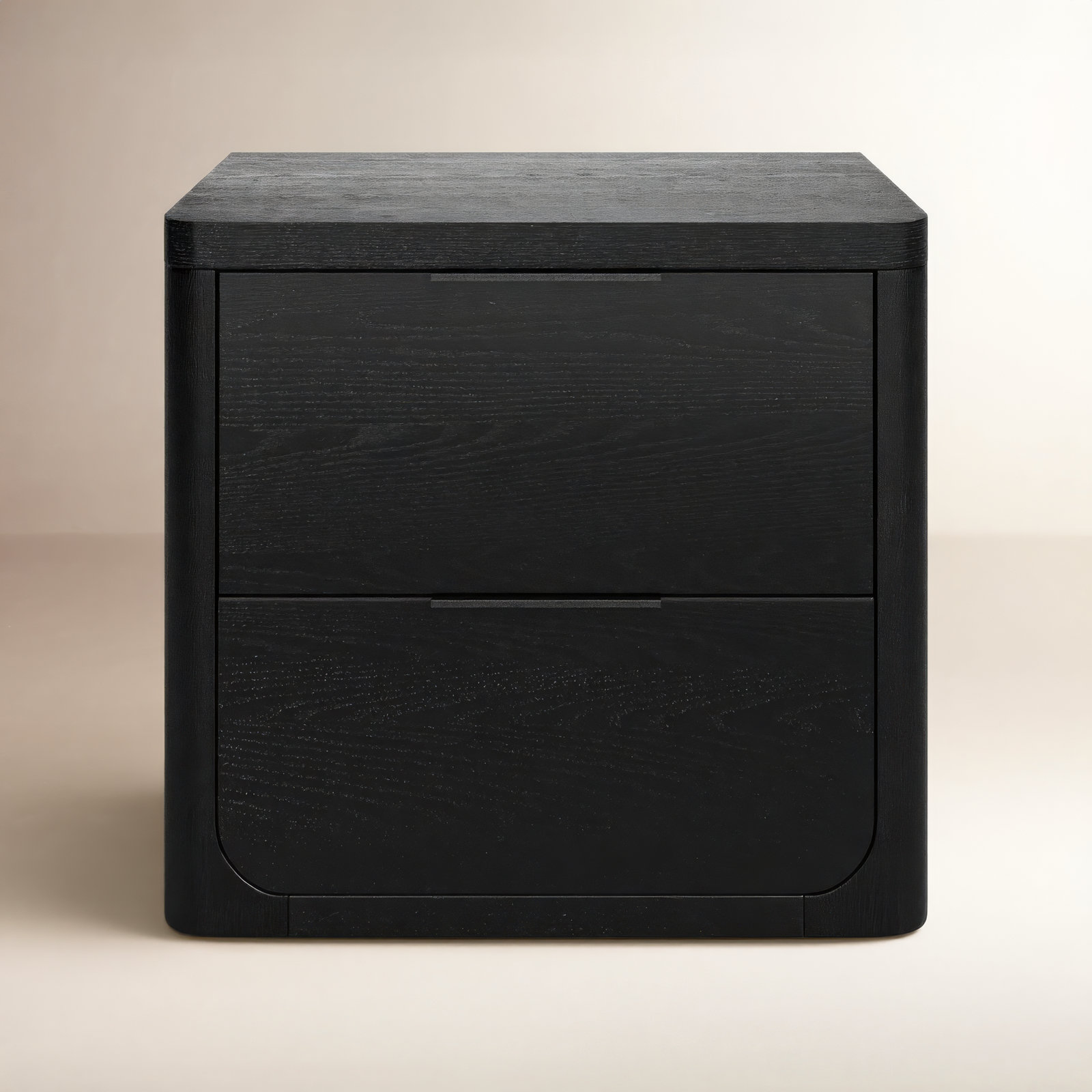 Altus 2 Drawer Wood Nightstand, Black