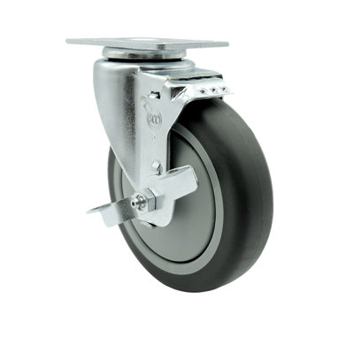 Thermoplastic Rubber Swivel Top Plate Caster with Brake -  Service Caster, SCC-20S514-TPRB-TLB