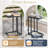 C Shaped End Table w/ Metal Frame Sofa Table for Small Space Indoor Outdoor-619090509